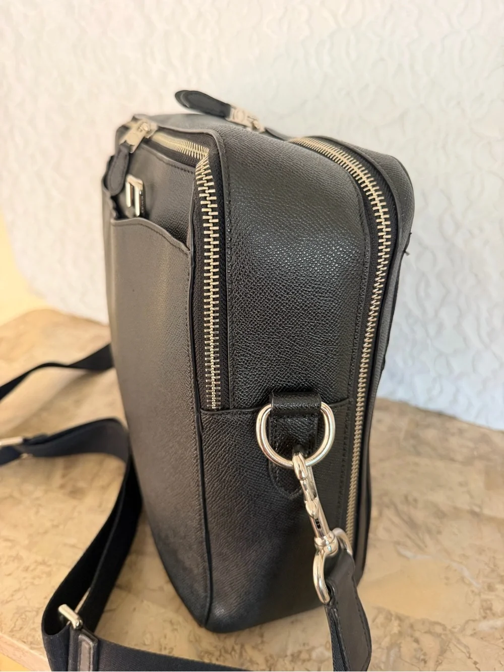 COACH Leather Briefcase Black F79973 Men's Black Leather Briefcase Travel Bag